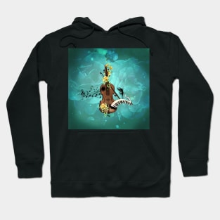 Wondeful violin with piano and flowers Hoodie